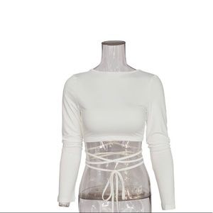 White Reversible crop top